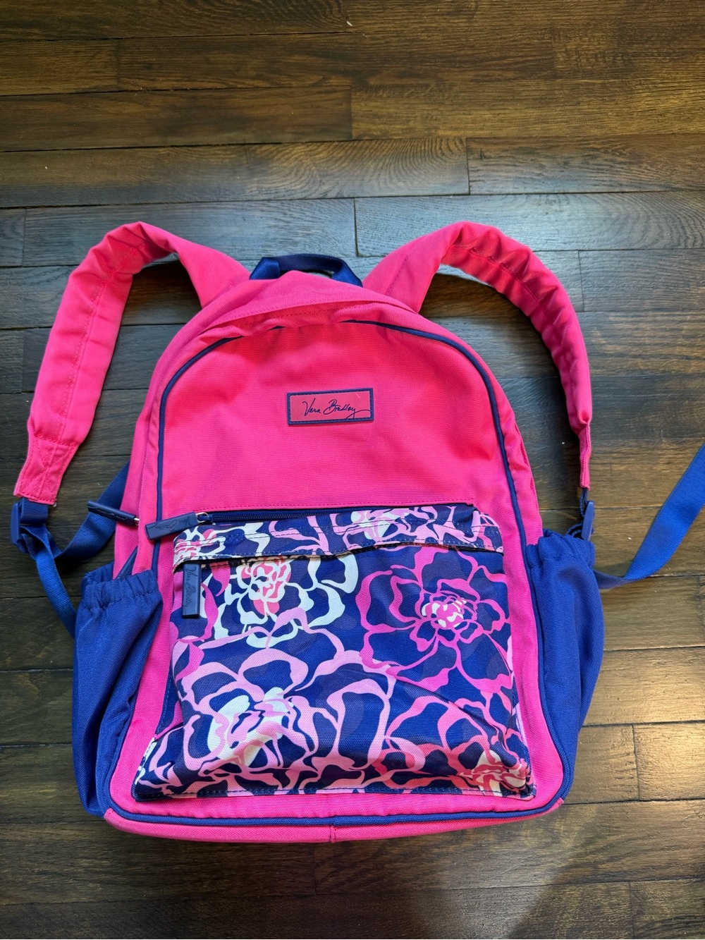 Vera Bradley Pink and Navy Floral Backpack